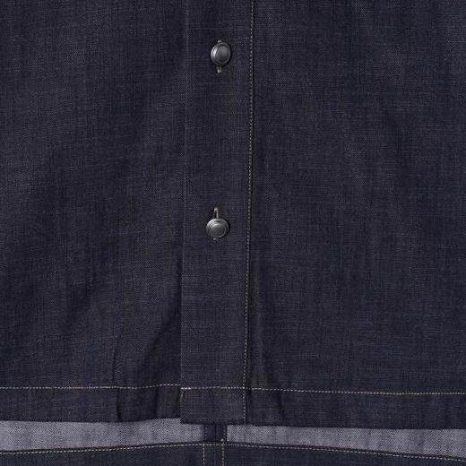 SDSA男装2026新款高贵轻奢潮牌复古风牛仔质感明线宽松短袖衬衫 商品图3