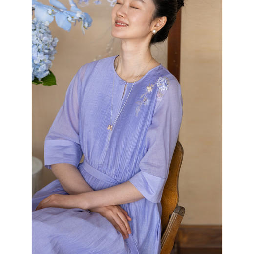 牧衣游原创 丝棉手工刺绣连衣裙新款限量福利款 风屿不支持会员折 商品图2