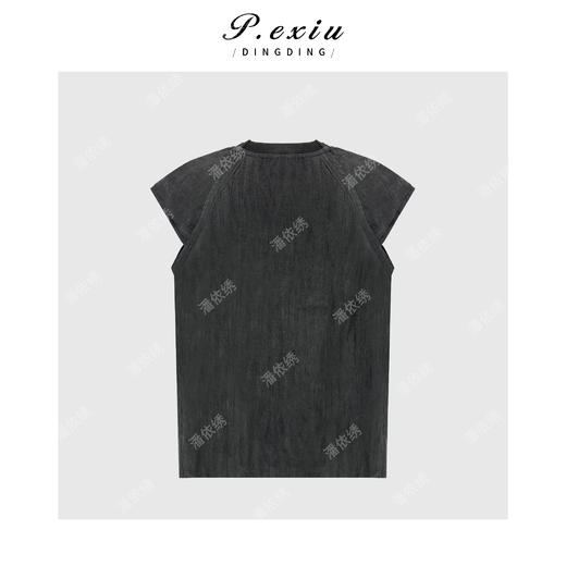 PanYiXiu/潘依绣赛丽晶小众设计高级感宽松百搭小飞袖圆领衬衫 W-63718 商品图1