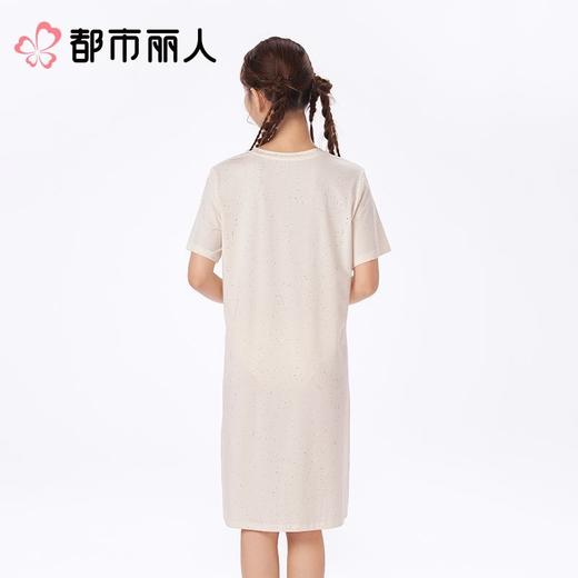 都市丽人睡衣女士睡衣薄家居服40支TC拉架睡衣女士棉质短袖裙女装睡裙LHC6D7 商品图2