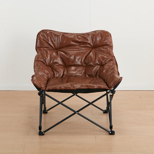 NITORI宜得利家居露营可折叠椅便携式复古高背蝴蝶椅慵懒风月亮椅折叠凳 商品图0