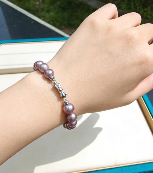 妖紫色爱迪生 11-12mm大颗粒珍珠手链 纯银扣 梦幻吸睛 [发：39] 商品图0