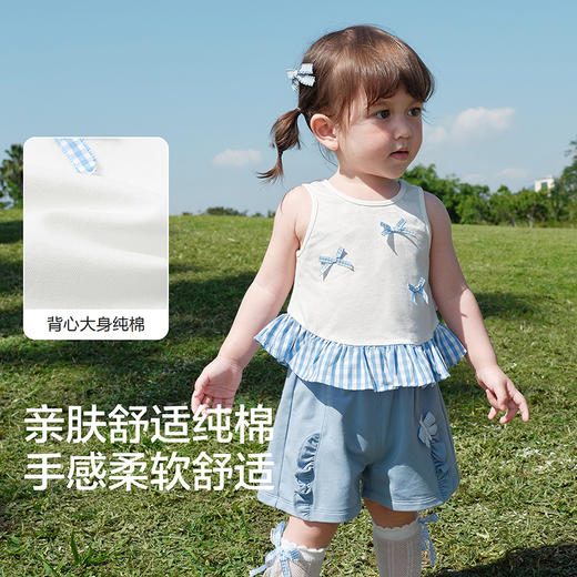【balaOne】巴拉巴拉宝宝背心女童上衣2026新款拼接下摆时髦洋气 商品图3