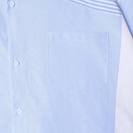 SDSA男装2026新款高贵轻奢美式复古拼接衬衫条纹撞色宽松短袖衬衫 商品图3