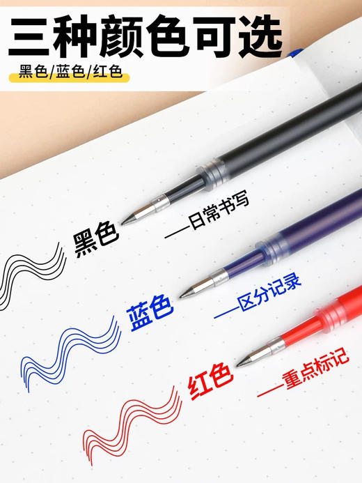 晨光MG15按动中性笔芯ST头速干刷题笔通用笔芯 0.5mm2支装 商品图3