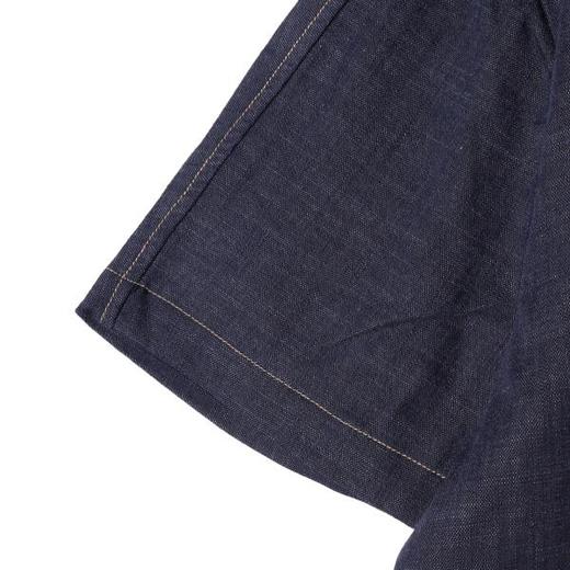 SDSA男装2026新款高贵轻奢潮牌复古风牛仔质感明线宽松短袖衬衫 商品图2