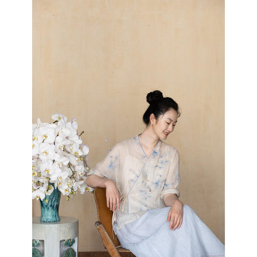 牧衣游原创 匹绣苎麻外套新款轻薄系带宽松质朴文艺复古开衫 遥里 商品图2