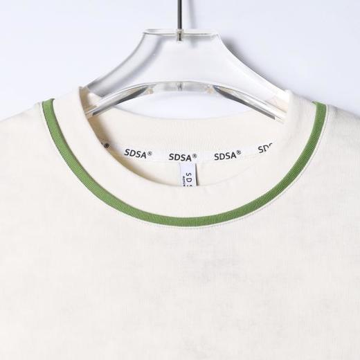 SDSA男装2026新款高贵轻奢日系简约撞色织带圆领短袖T恤百搭上衣 商品图1