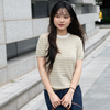 莱赛尔条纹针织短袖|100%莱赛尔，经典条纹撞色设计，显瘦不挑人 商品缩略图0