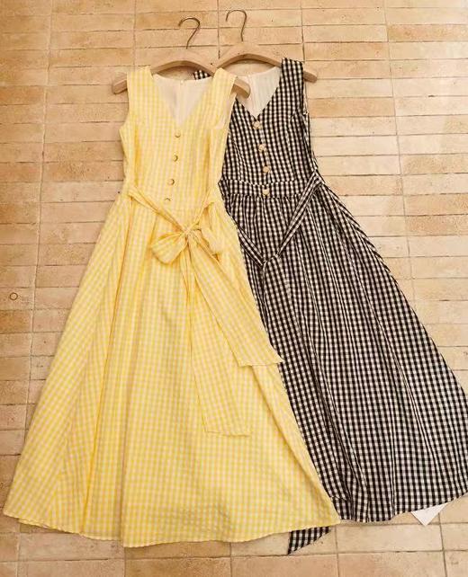 【门店同款】ENJOY夏季慵懒假日格纹长裙 163594801 商品图0