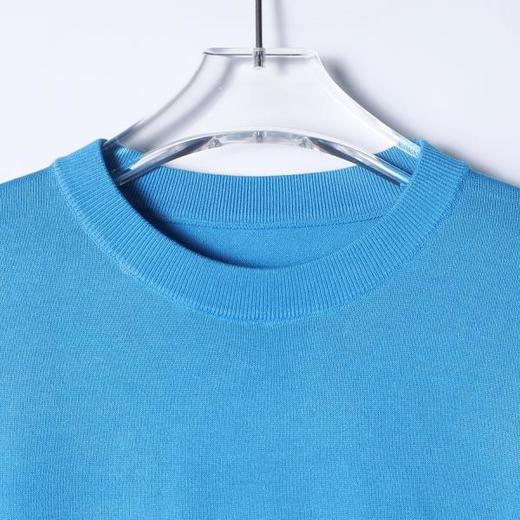 SDSA男装2026新款高贵轻奢老钱风纯色针织圆领短袖T恤百搭时尚 商品图1