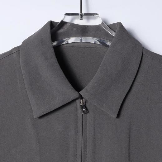 SDSA男装2026新款高贵轻奢翻领拉链哈灵顿夹克宽松纯色休闲上衣 商品图1