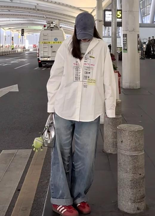 中性款印花长袖衬衫ba016 商品图3