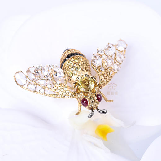 【甜蜜使者】红宝石蜜蜂胸针金-G2603109 商品图5