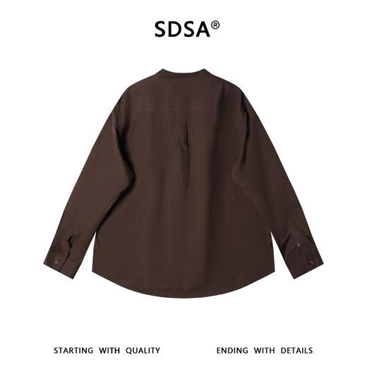 SDSA男装2026新款高贵轻奢潮牌复古亨利领宽松长袖衬衫 商品图4