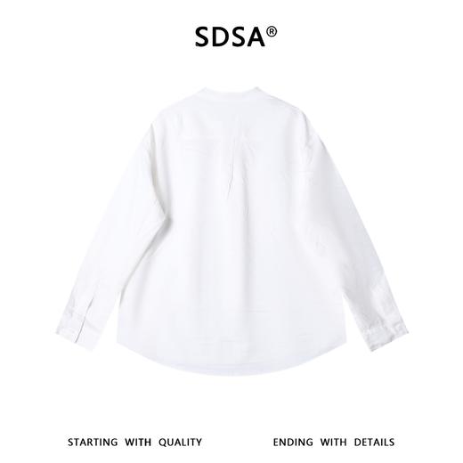 SDSA男装2026新款高贵轻奢潮牌复古亨利领宽松长袖衬衫 商品图4