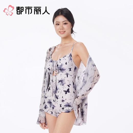 都市丽人女士泳衣印花网布一体式泳衣连体泳衣LSC3M1 商品图1