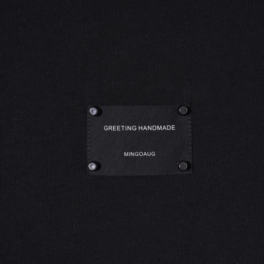 SDSA男装2026新款高贵轻奢潮牌简约皮标装饰圆领短袖百搭宽松上衣 商品图3