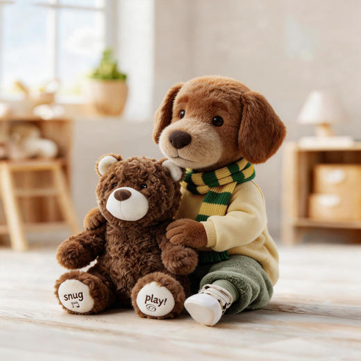 MONSTERSTAR儿童玩具狗狗走路会唱歌仿真泰迪狗毛绒电动会说话的牵绳智能小狗 商品图3