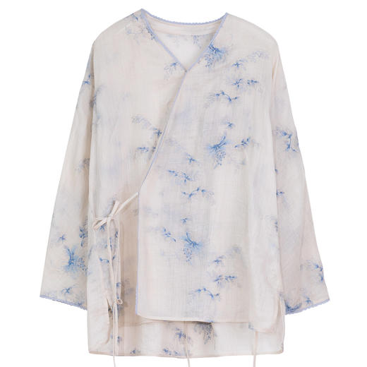 牧衣游原创 匹绣苎麻外套新款轻薄系带宽松质朴文艺复古开衫 遥里 商品图4