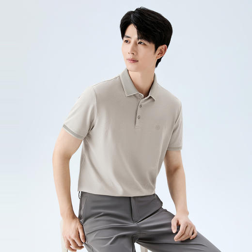 【提花POLO衫】柒牌男装上衣2026夏季新款提花扁机领短袖POLO衫 130T70710 商品图1