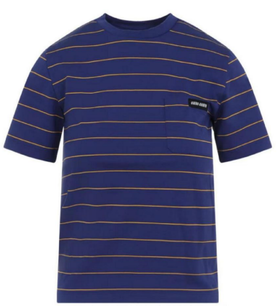 女款条纹logo短袖T恤la017