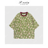 PanYiXiu/潘依绣麻料复古印花轻薄透气廓形圆领短袖T恤 W-63266 商品缩略图1