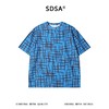 SDSA男装2026新款不规则格纹印花短袖T恤坑条肌理宽松圆领上衣 商品缩略图0