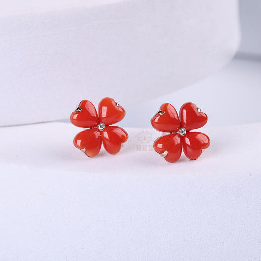 【幸福花】珊瑚耳钉大SH12510033 商品图3