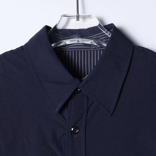 SDSA男装2026新款高贵轻奢潮牌极简风拼接条纹假两件短袖衬衫 商品图1