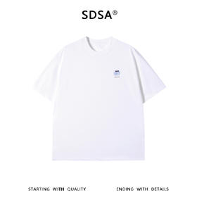 SDSA男装2026新款轻奢国潮简约苹果字母小标印花设计圆领短袖T恤