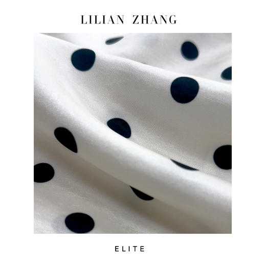 静奢风「旧时光点」赫本假日法式复古花苞V领醋酸波点连衣裙2501138 商品图2