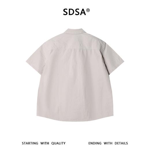 SDSA男装2026新款高贵轻奢基础款宽松短袖衬衫弧形下摆休闲上衣 商品图1