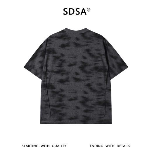 SDSA男装2026新款高贵轻奢简约扎染简约圆领短袖T恤百搭宽松上衣 商品图4