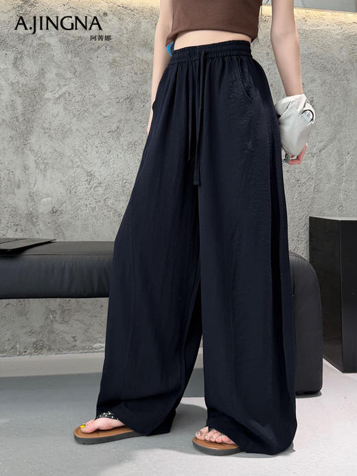 【轻薄飘逸】阿菁娜垂坠感棉麻阔腿裤F31C210038 商品图4