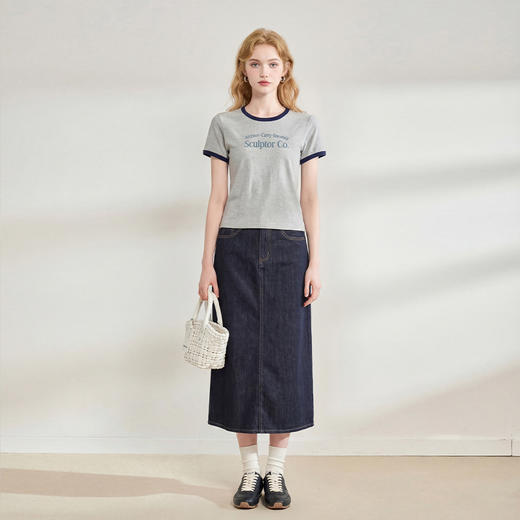 西遇棉短袖落肩运动女2026夏季学生宽松显瘦韩版时尚休闲T恤上衣H0060228 商品图1