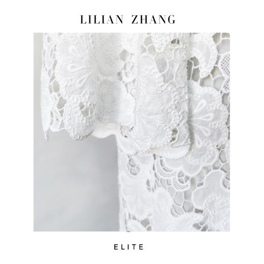 定制静奢风「银杏绣影」“法式浪漫”纯净白法式刺绣A摆连衣裙2601002 商品图2