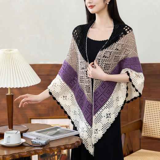 苏苏姐家新梅披肩手工DIY编织羊毛钩针毛线团自制材料包 商品图1