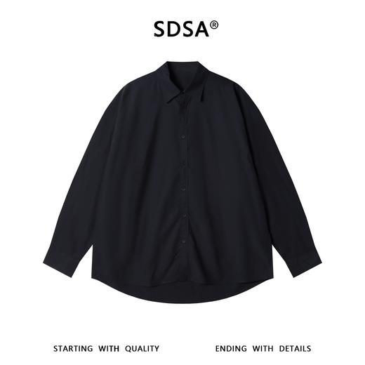 SDSA男装2026新款高贵轻奢韩系简约纯色长袖衬衫百搭宽松休闲衬衣 商品图0