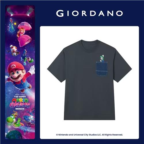 佐丹奴男装【超级马力欧兄弟联名款】索罗娜牛仔布袋设计印花短袖T恤衫01096355 商品图5