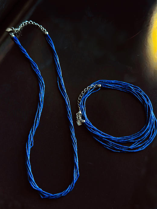 春日绽放 | 天然绿松石 青金石 橄榄石彩宝项链 商品图5