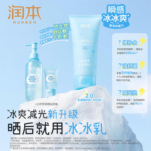 润本积雪草冰冰润肤乳 夏天身体乳 0岁+专研  舒缓晒后泛红 冰凉一夏 商品图3