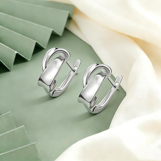 【宏艺珠宝】流云扣·银s925耳饰 商品图3
