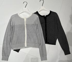 【门店同款】ENJOY秋季韩系软糯细条纹针织 164894733