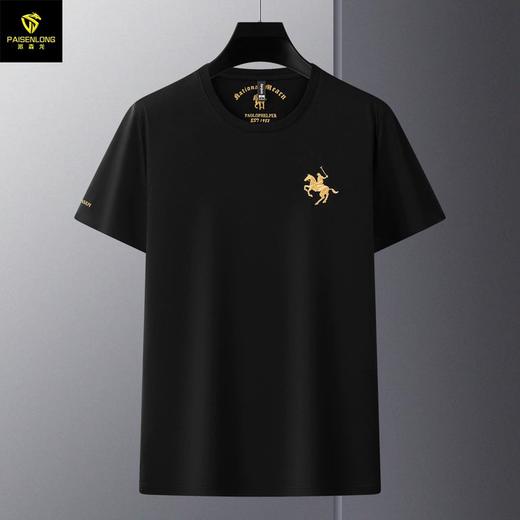 派森龙夏季丝光棉短袖t恤衫男士中性潮牌男装中年爸爸圆领衣服男 商品图4