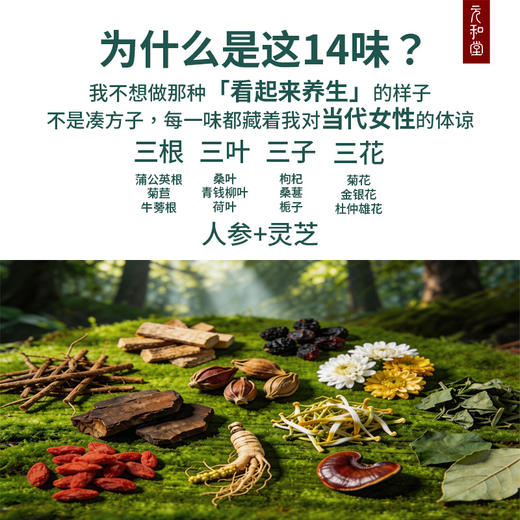 预售【新品首发】降降净甘茶 14味严选草本 代茶饮 150克（10克*15包） 元和好物 迷罗亲研 商品图1