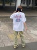 F040314夏季新款双砂面料立体印花舒适透气亲肤粉色兔子甜甜圈情侣短袖T恤 商品缩略图4