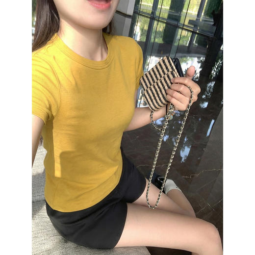 <曾小咸推荐>4.5现货秒杀 ！微信超特价！韩系纯色正肩短袖t 日常119.99 立减60 秒杀59.99！！ 商品图2