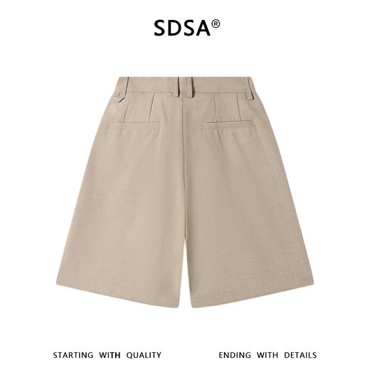 SDSA男装2026新款高贵轻奢美式复古腰带褶皱垂感西装短裤百搭宽松 商品图1