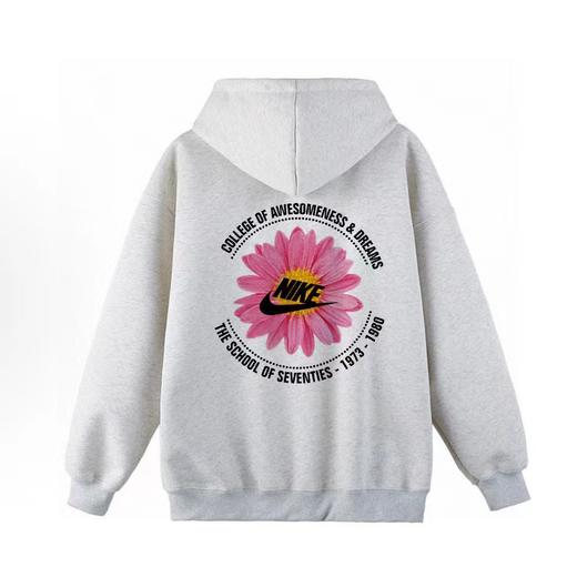 F040312春季新款男女同款花朵系列高克重重磅双层连帽开衫外套 商品图5